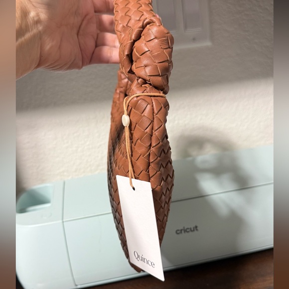 Quince Italian Leather Handwoven Mini Hobo Bag NWT - Picture 10 of 14